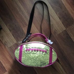 Betsy Johnson Gold Glitter Football LunchTote Bag